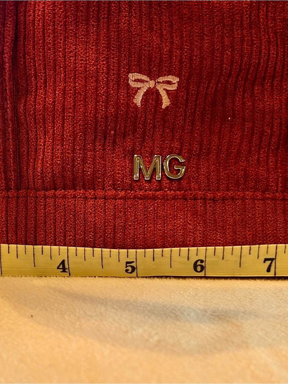 Madden Girl Corduroy Mini Tote with Crossbody Strap - Bow Embellishments - Picture 5 of 6